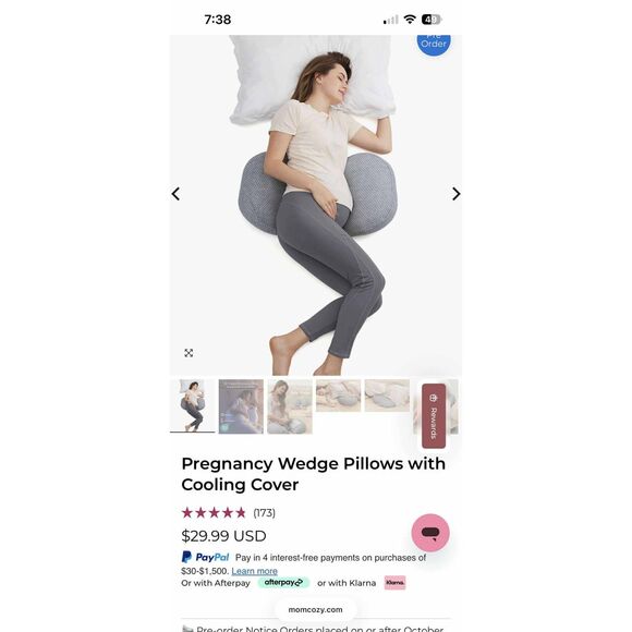 Momcozy Pregnancy Pillow Wedge Side Sleeping Adjustable - Picture 1 of 4